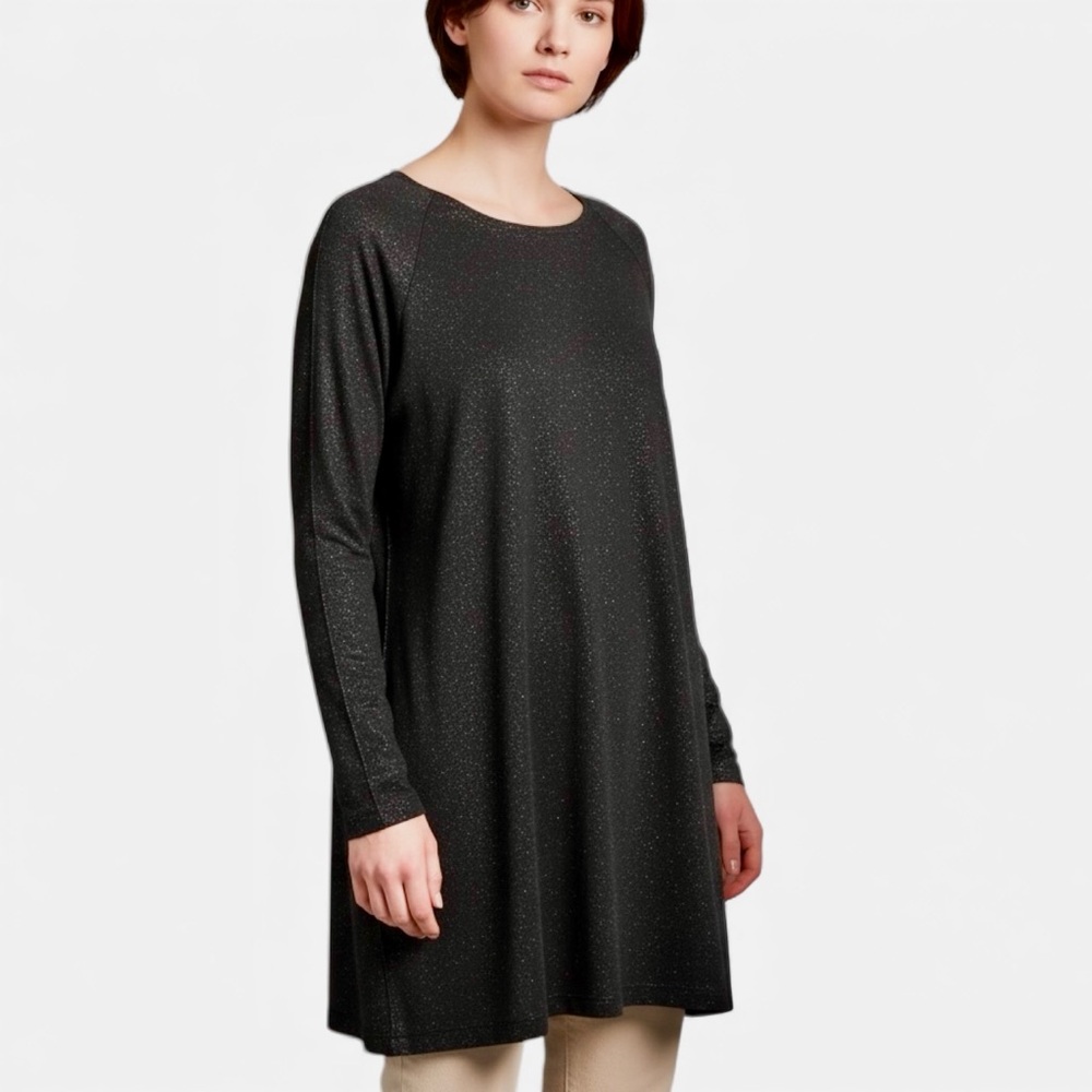 Soma Loungewear Black‎ With Silver Sparkle Tunic Top – Women's XXL